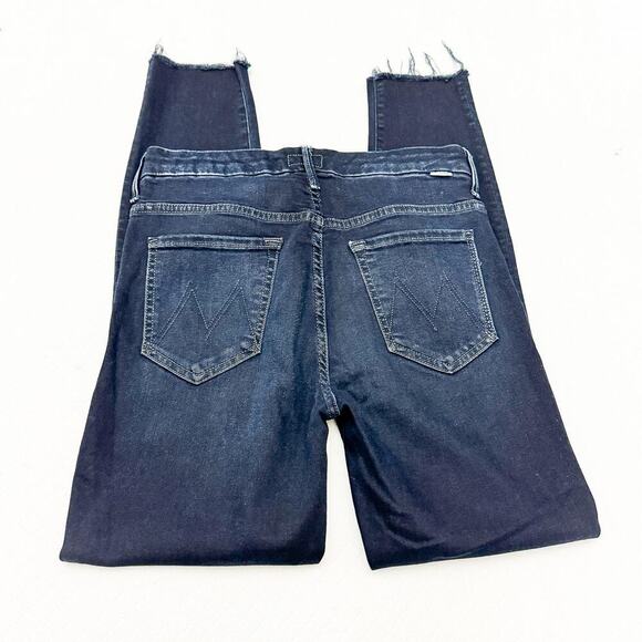 Mother High Waisted Looker Ankle Fray Last Call Dark Wash Denim Jeans Size 28 - Picture 5 of 10